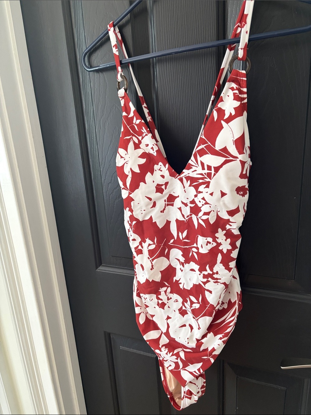 Cupshe Brown and White Floral One-Piece Swimsuit large ties in the back